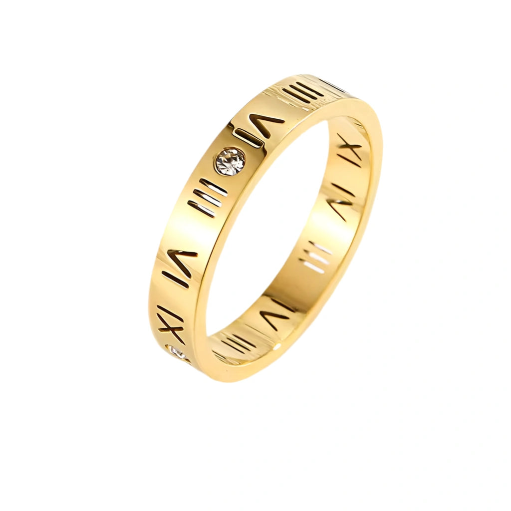 Roman Band Ring gold plated stainless steel - Jewelistic Pakistan