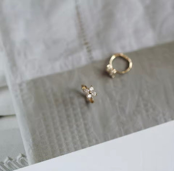 Floral Huggie stainless steel hoop earrings - Jewelistic Pakistan