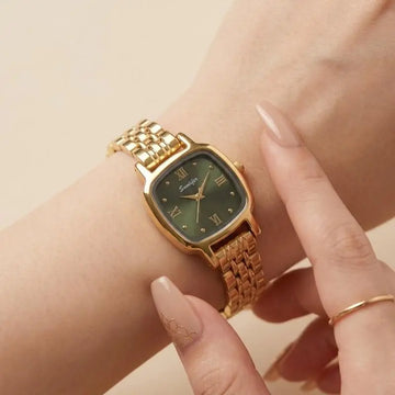 Sunliflex Emerald Vintage Square Women's Watch – Elegant Green Dial Luxury Watch for Women in Pakistan