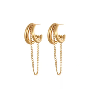 Tassel Drop Earrings gold plated statement - Jewelistic Pakistan