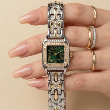 Cartier Sparkle Two Tone Green Dial Women Watch