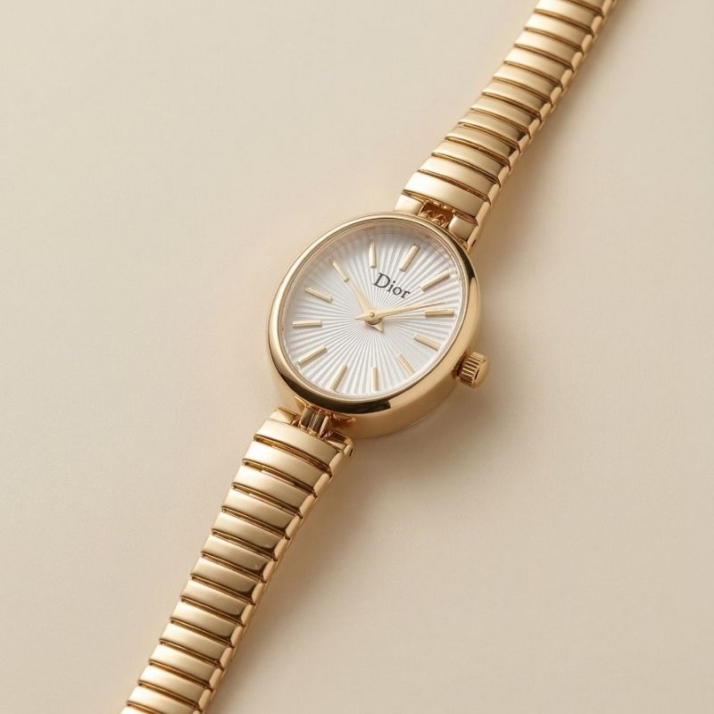 Dior Vintage Square Women Watch - Golden