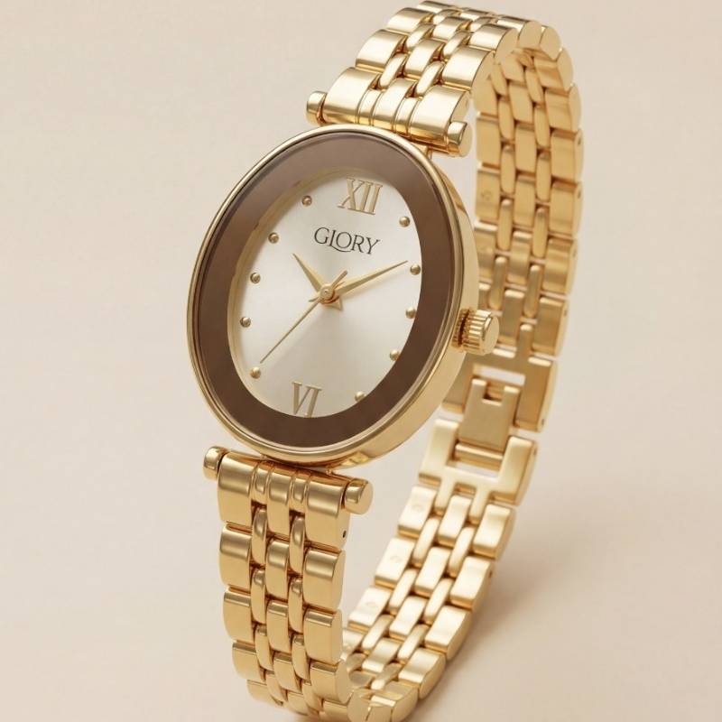 Glory Oval Women Watch - Golden
