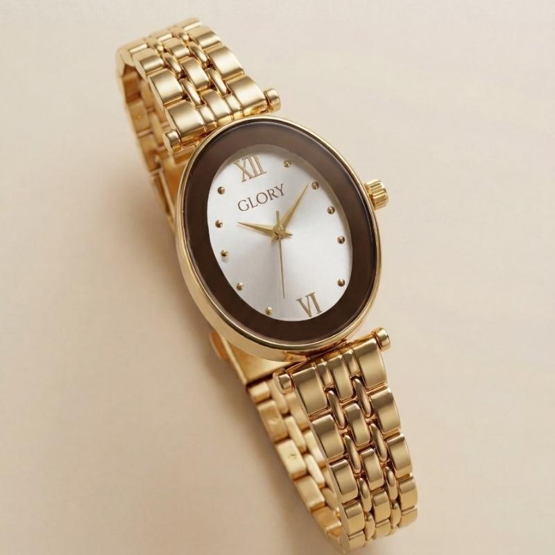 Glory Oval Women Watch - Golden