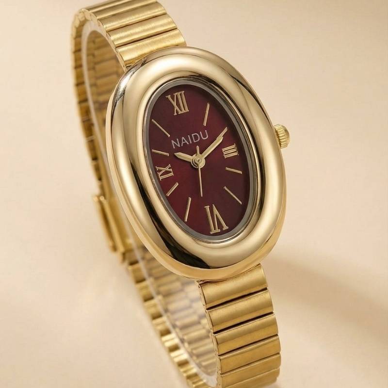 The Classic Naidu Women Watch - Maroon Dial