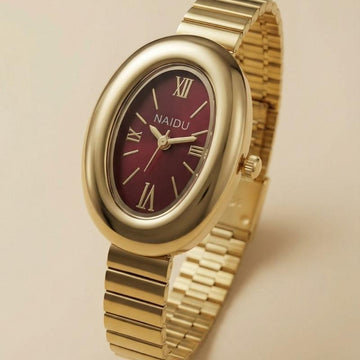 The Classic Naidu Women Watch - Maroon Dial