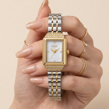 Midi Two Tone Stone Women Watch