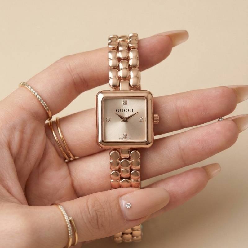 Gucci Square Rose Gold Women Watch