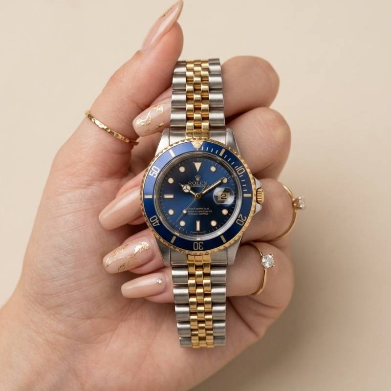 Rolex Submariner Two Tone-Blue Dial Women Watch