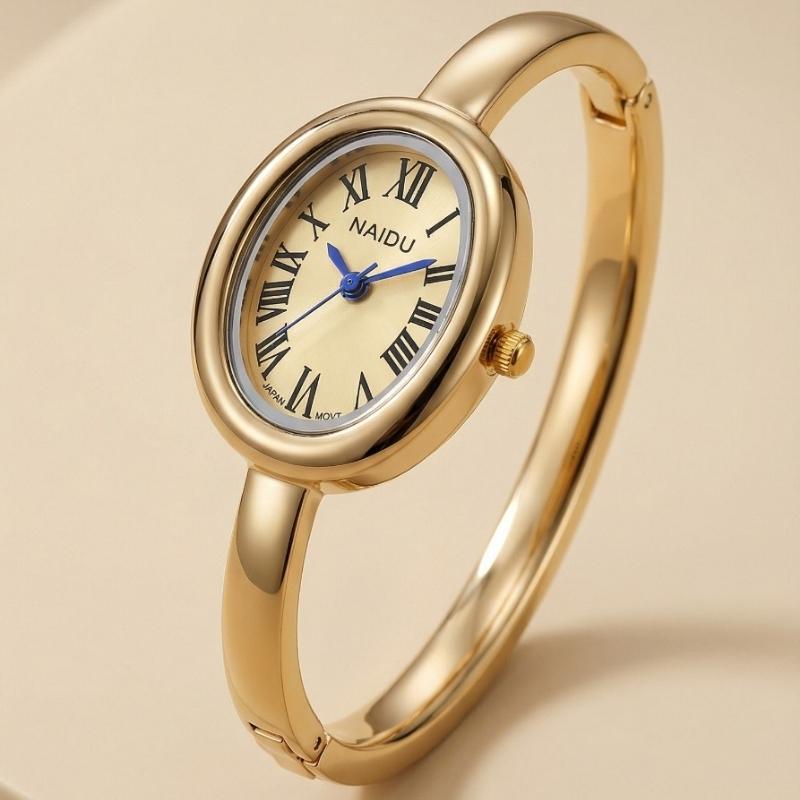 Golden Watch Bangle - Golden Dial