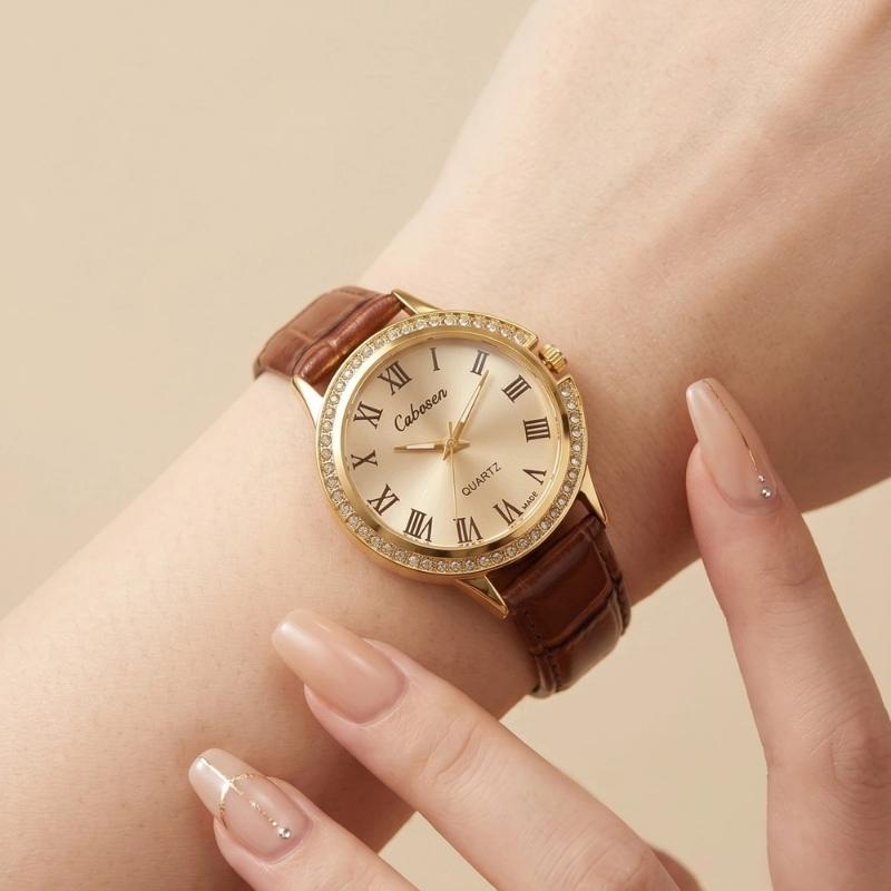 Cabosen Classic Brown Women's Strap Watch – Elegant Fashion Watch Pakistan