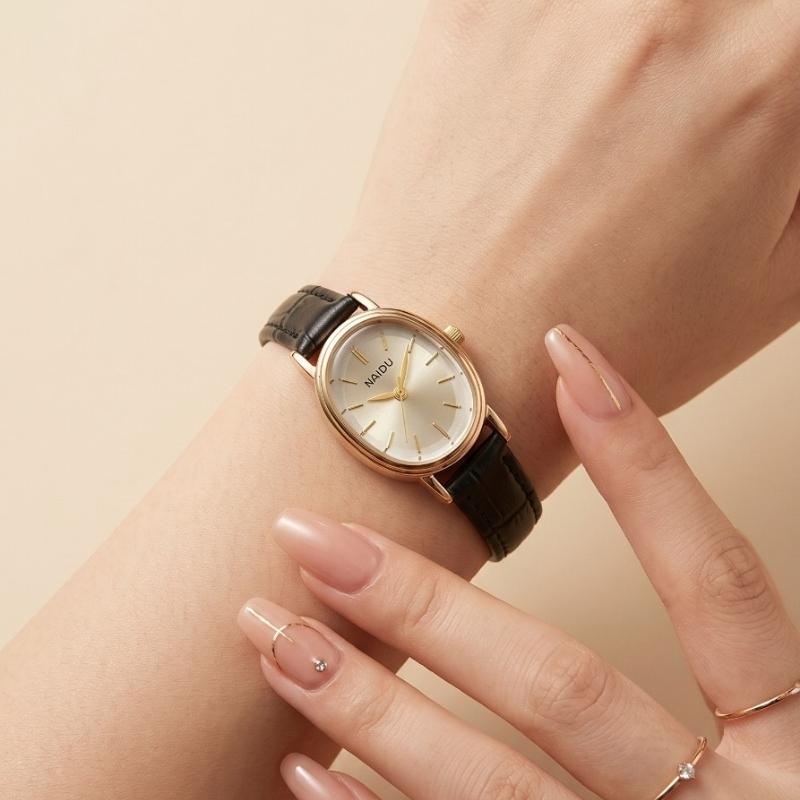Naidu Vintage Croc Black Women's Watch – Premium Leather Strap Watch