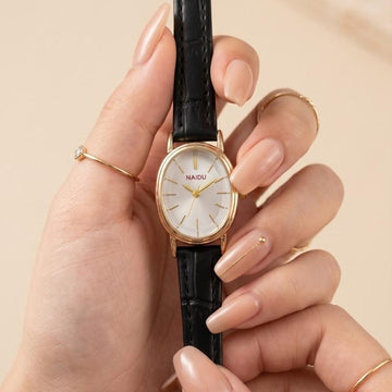 Naidu Vintage Croc Black Women's Watch – Premium Leather Strap Watch