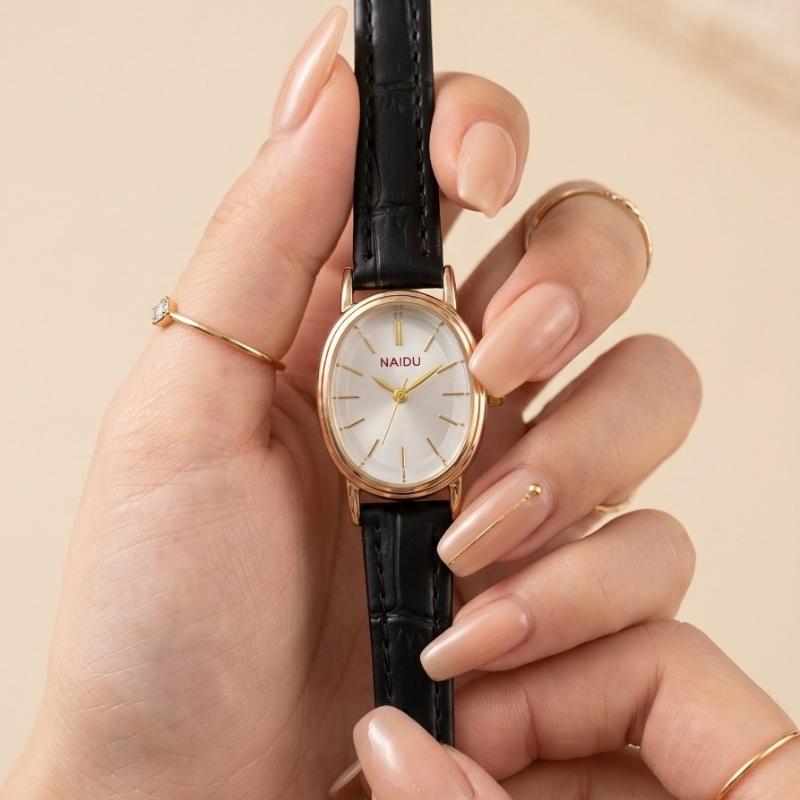 Naidu Vintage Croc Black Women's Watch – Premium Leather Strap Watch