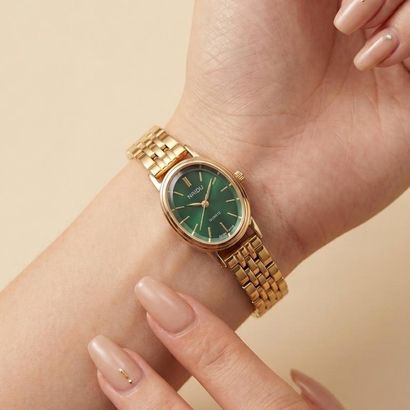 Naidu Emerald Vintage Oval Women Watch | Luxury Vintage Watch Pakistan
