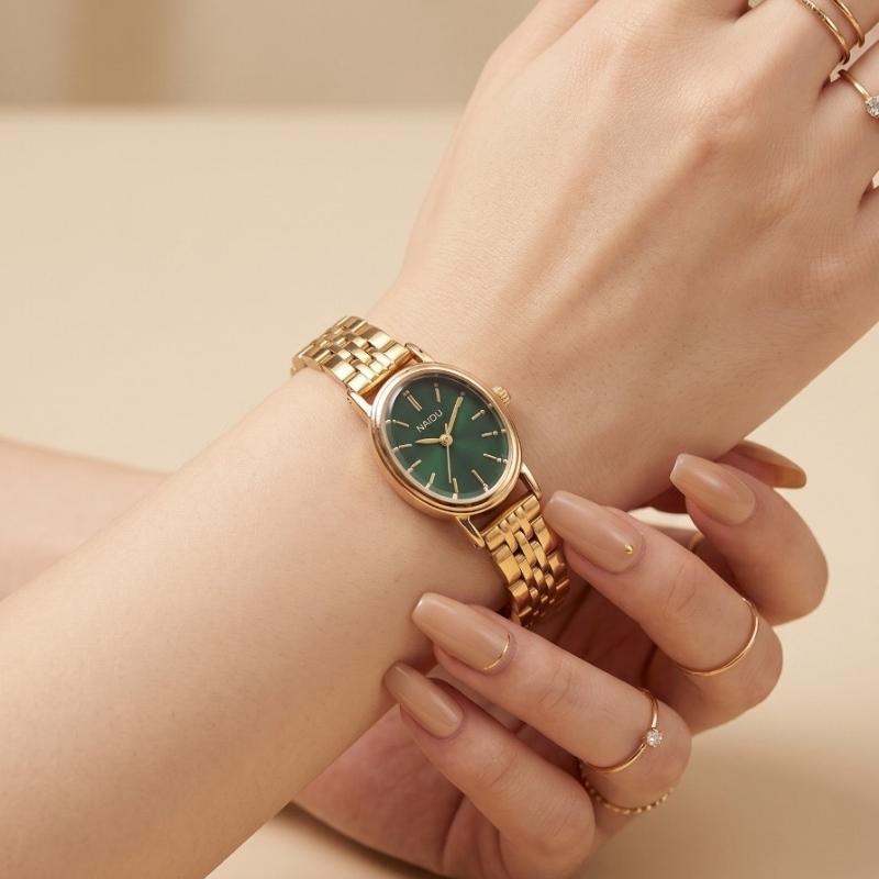Naidu Emerald Vintage Oval Women Watch | Luxury Vintage Watch Pakistan