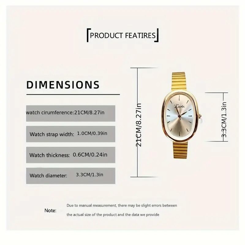 Lsotr Oval Golden Charm Women Watch