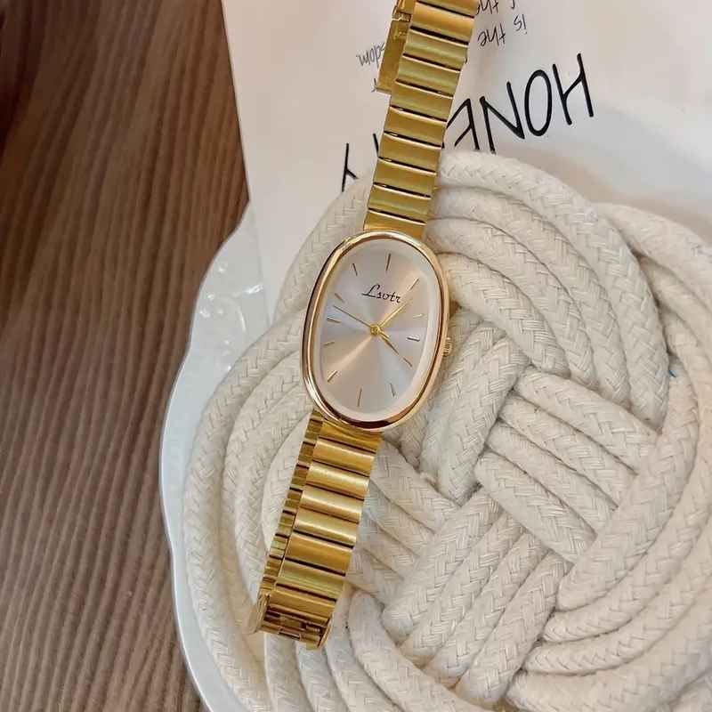 Lsotr Oval Golden Charm Women Watch