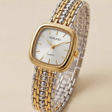 Sunflix Two Tone Women Watch - White Dial