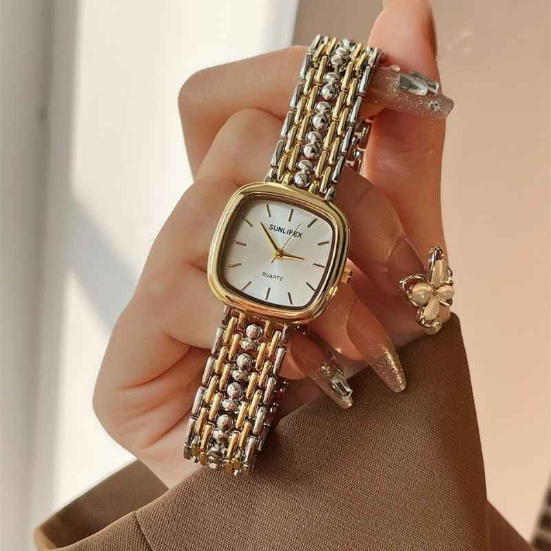 Sunflix Two Tone Women Watch - White Dial