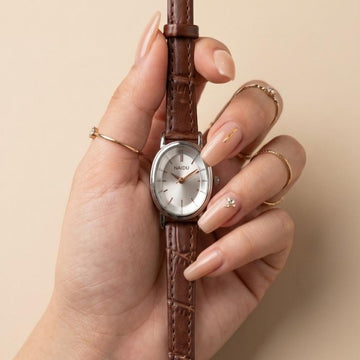 Naidu Vintage Croc Women Strap Watch - Brown | Luxury Women's Watch Pakistan