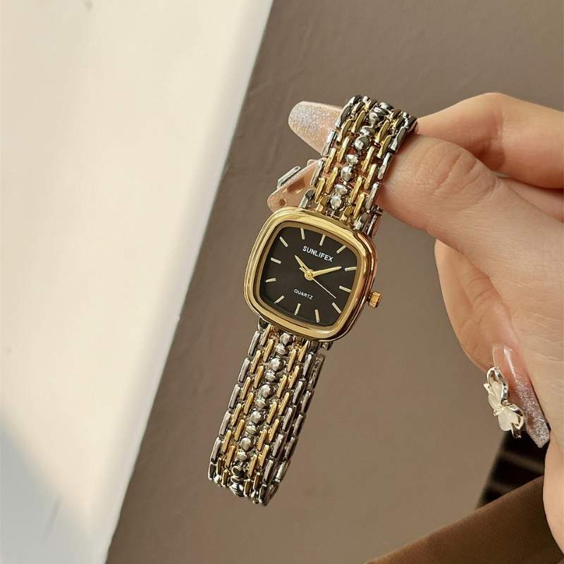 Sunflix Two Tone Women Watch - Black Dial