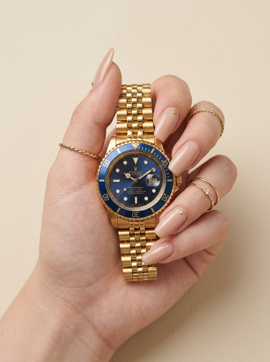 Rolex Submariner Golden-Blue Dial Women Watch