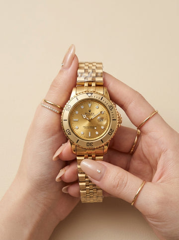 Rolex Submariner Golden-Golden Dial Women Watch