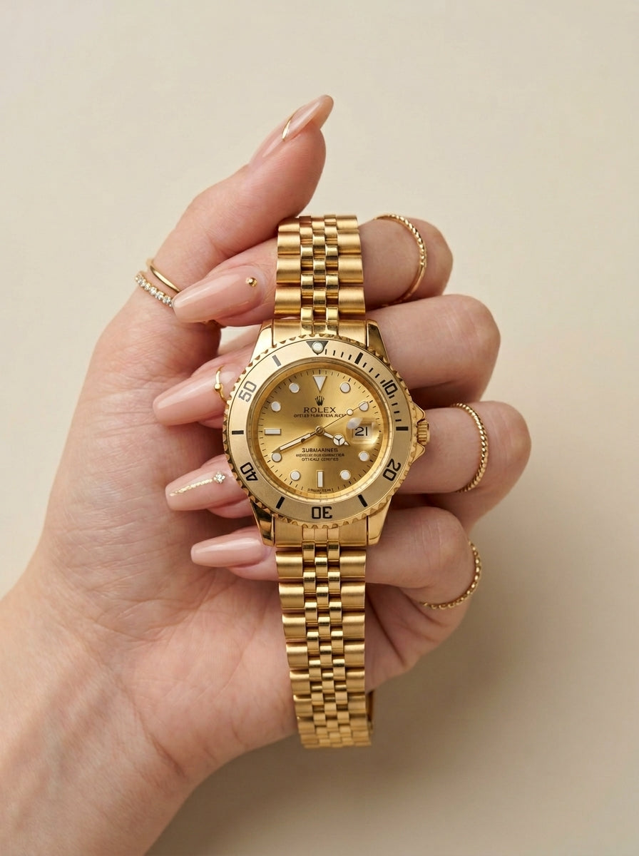 Rolex Submariner Golden-Golden Dial Women Watch