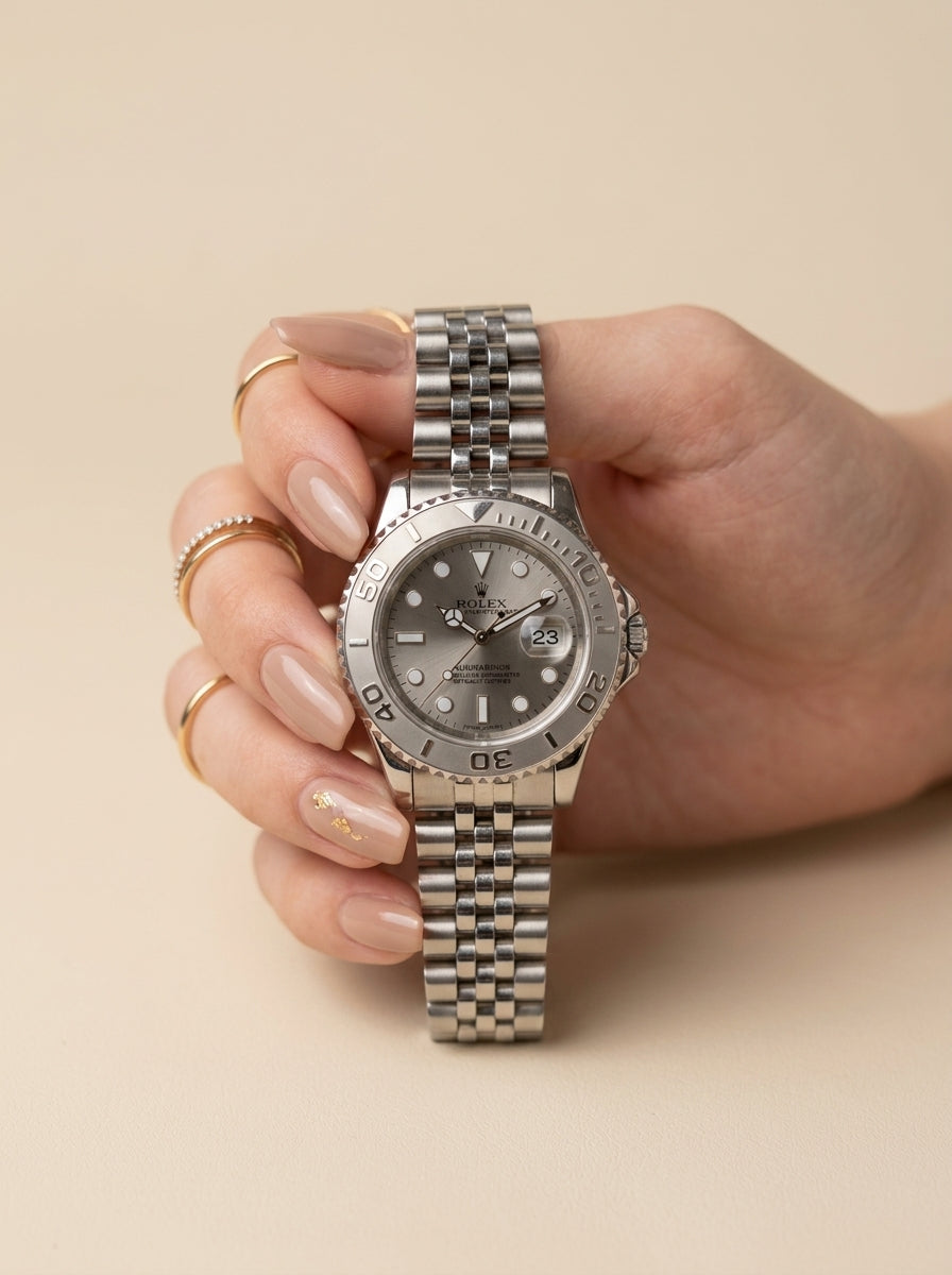 Rolex Submariner Silver-Grey Dial Women Watch