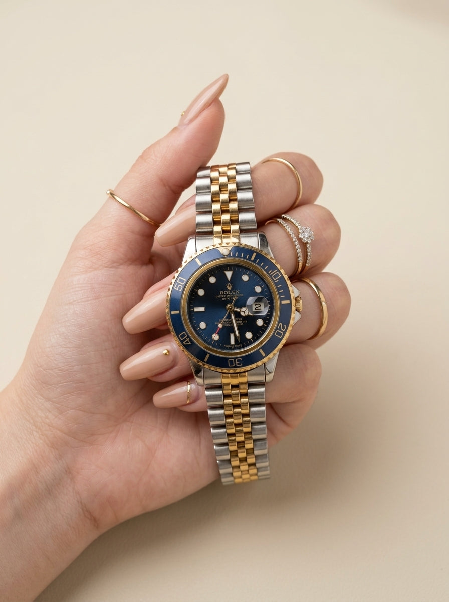 Rolex Submariner Two Tone-Blue Dial Women Watch