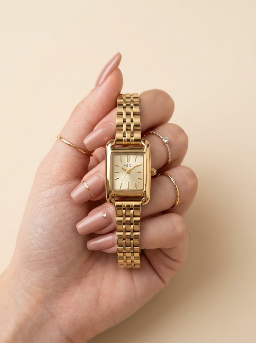 Midi Golden Dial Women Watch