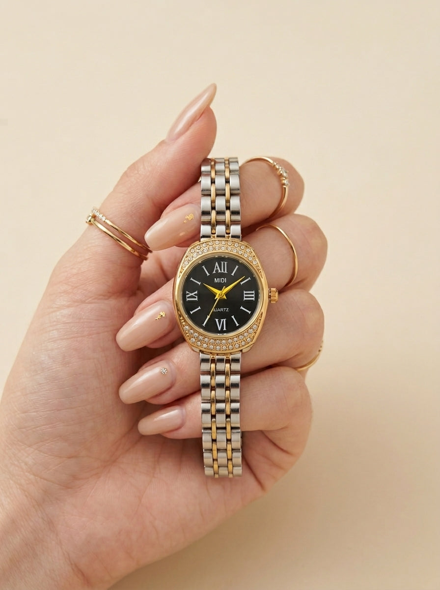 Midi Two Tone-Black Dial Women Watch