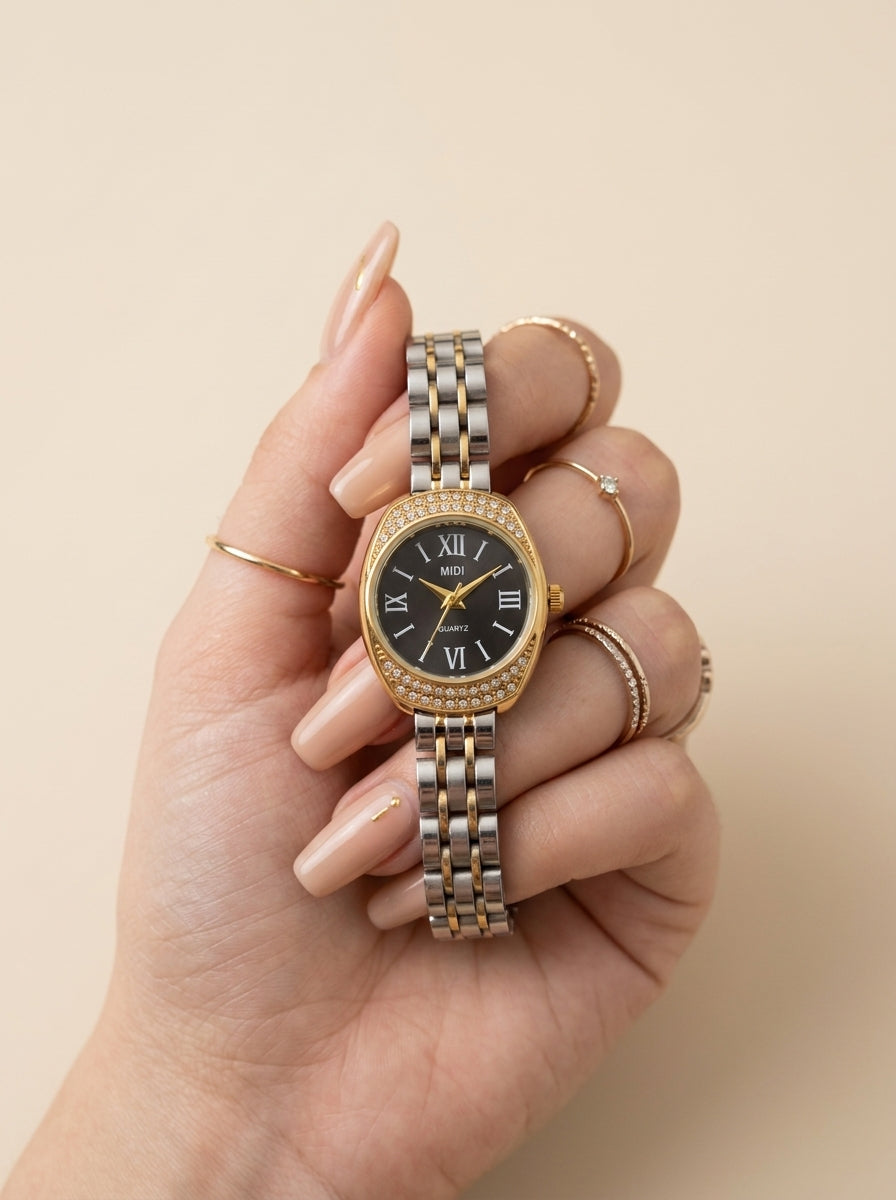Midi Two Tone-Black Dial Women Watch
