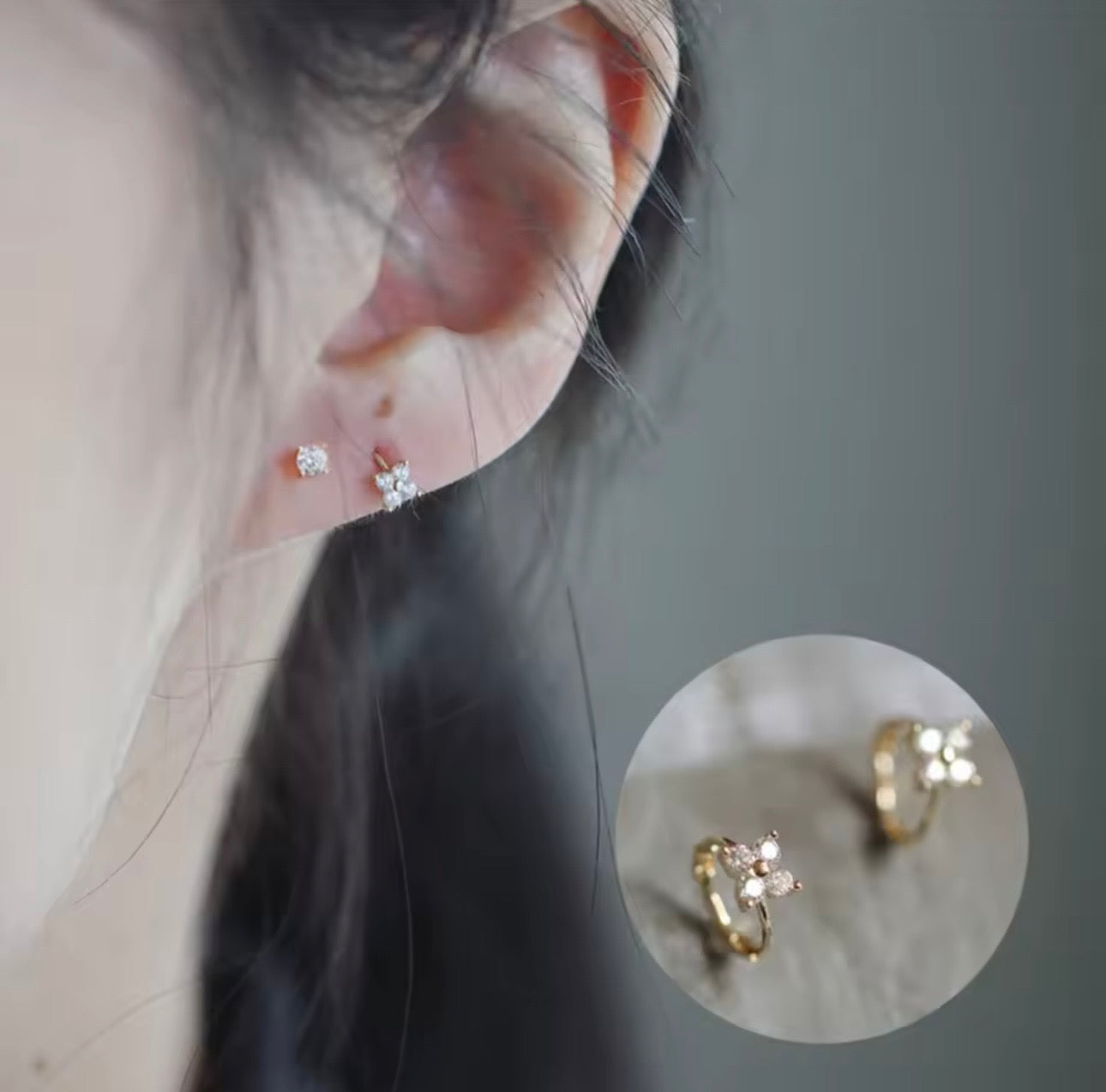  Daily wear floral huggie earrings women Pakistan