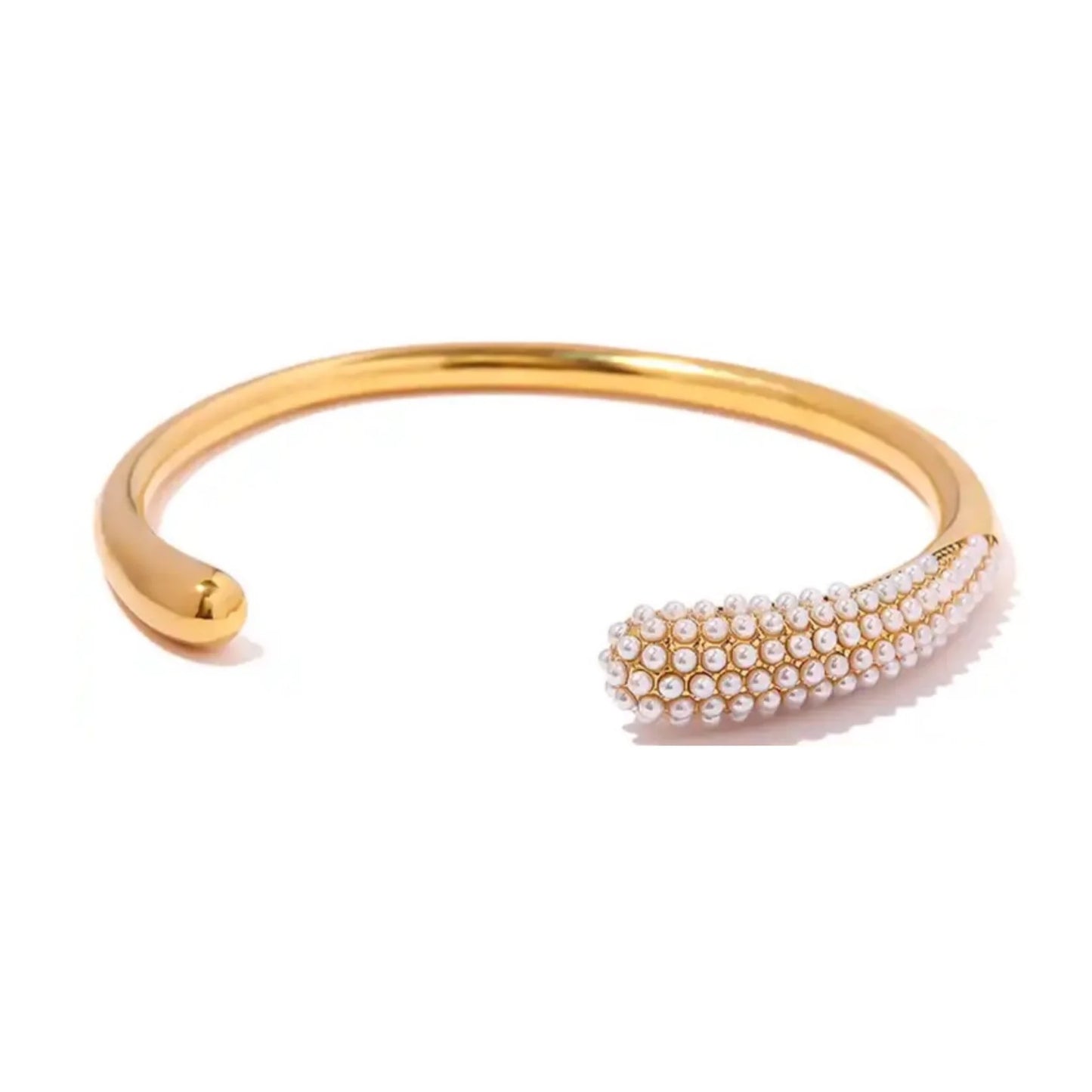 Minimalist Gold Cuff with Glamorous Crystals