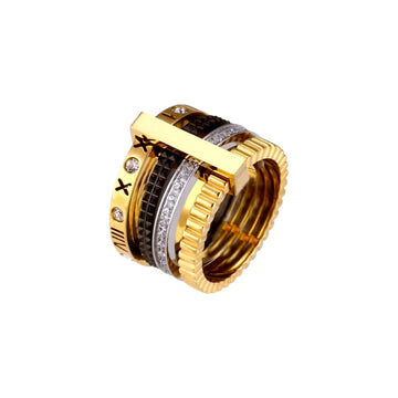Quadra Luxe Stack Ring 22k