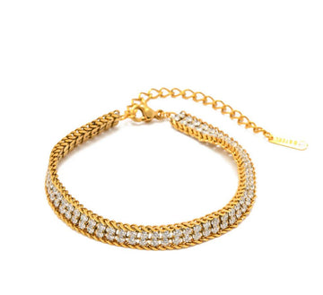 Double Layer White Zircon Bracelet