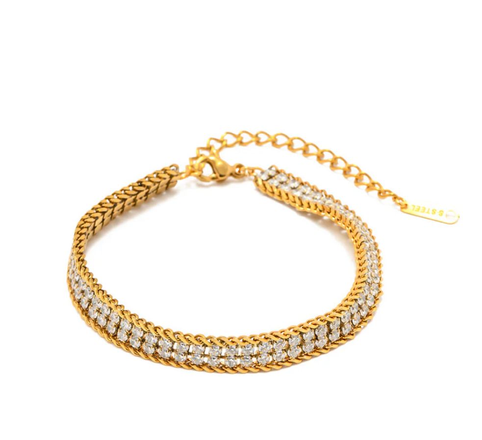 Double Layer White Zircon Bracelet