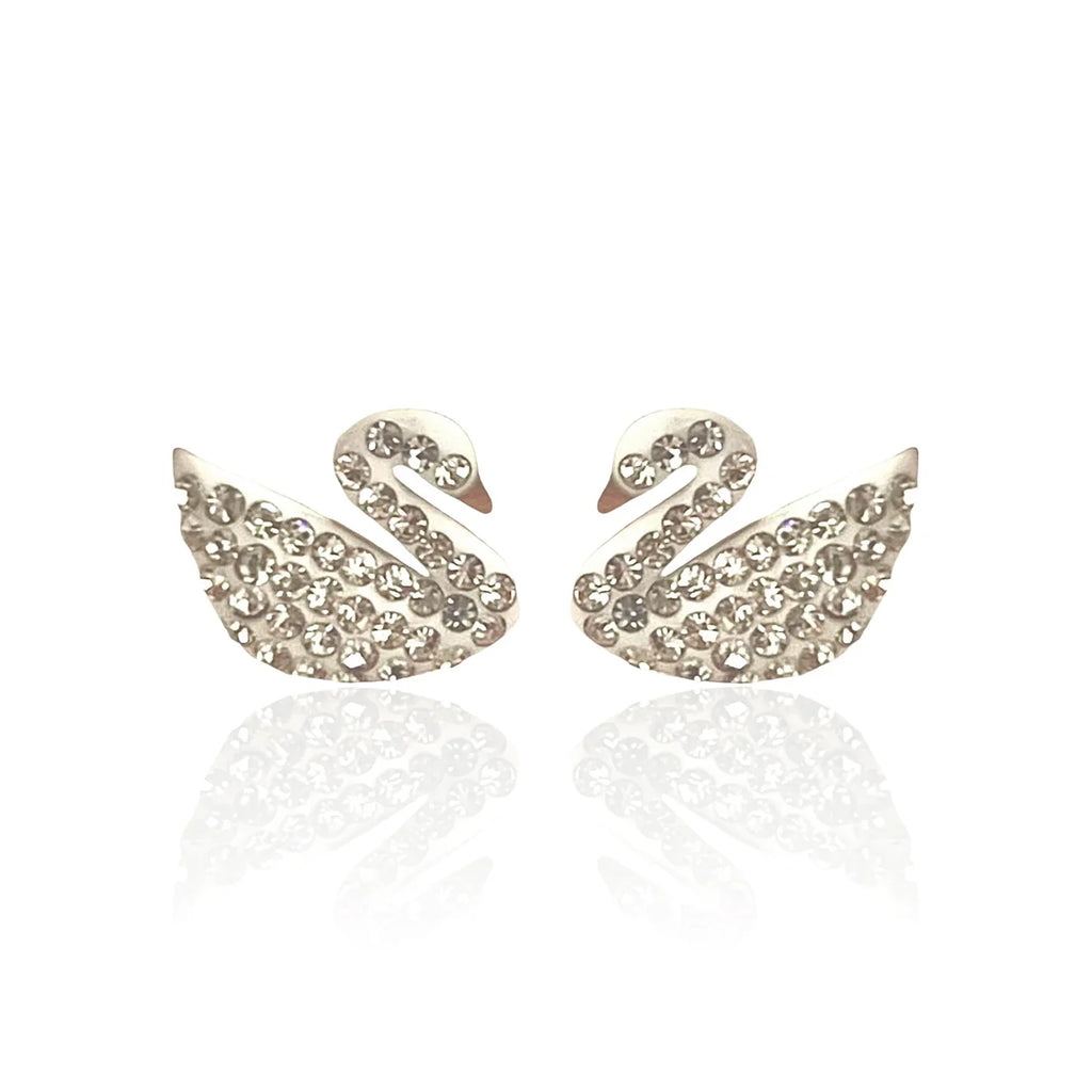 Iconic White Swan Studs