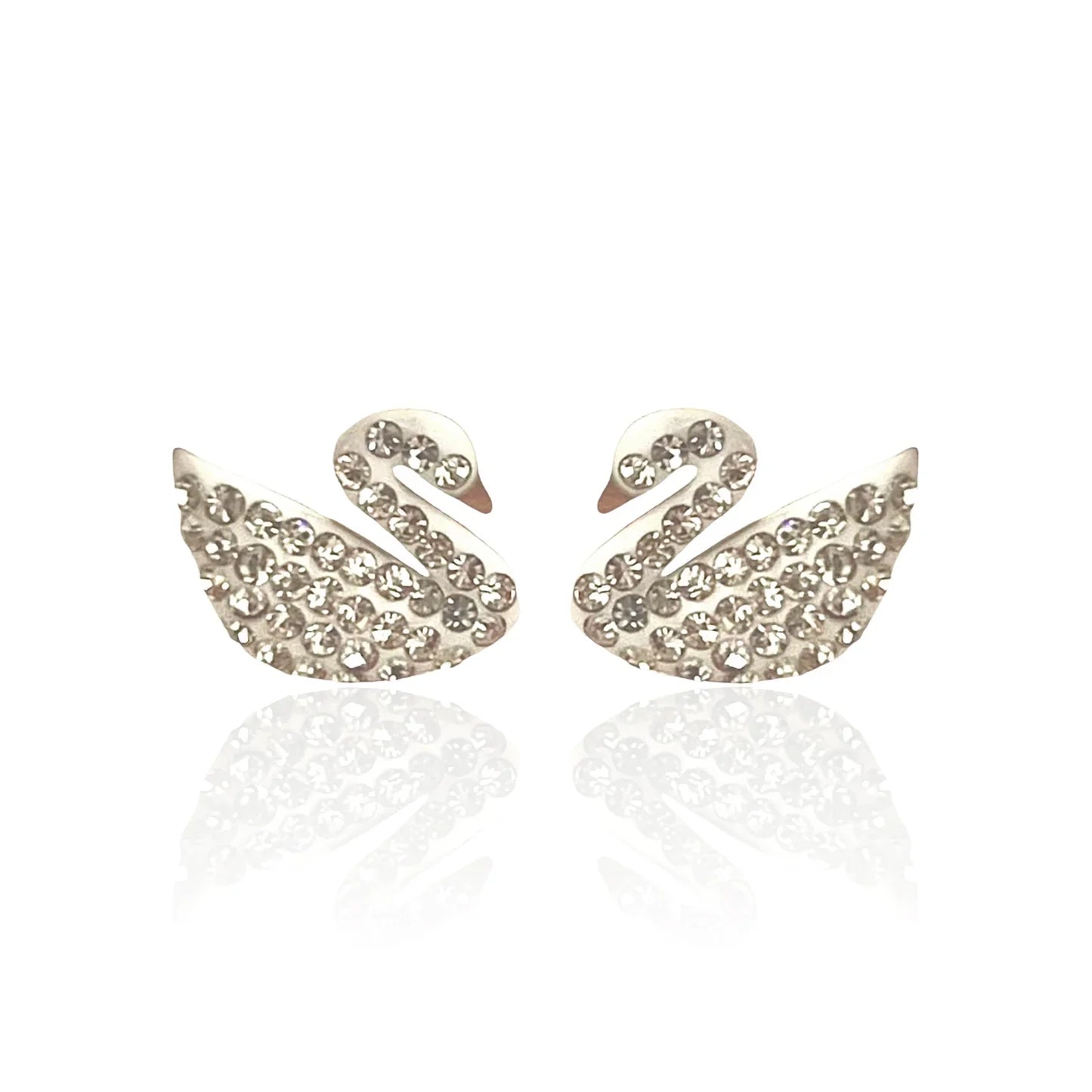 Iconic White Swan Studs
