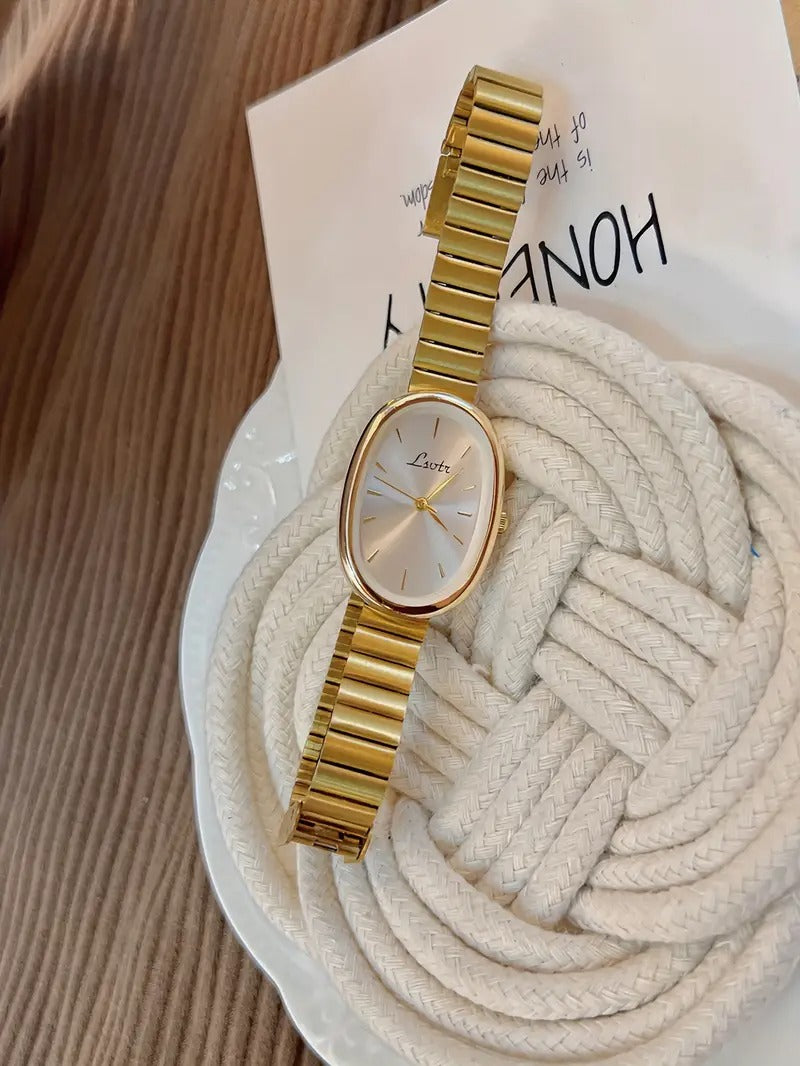 Lsotr Oval Golden Charm Women Watch
