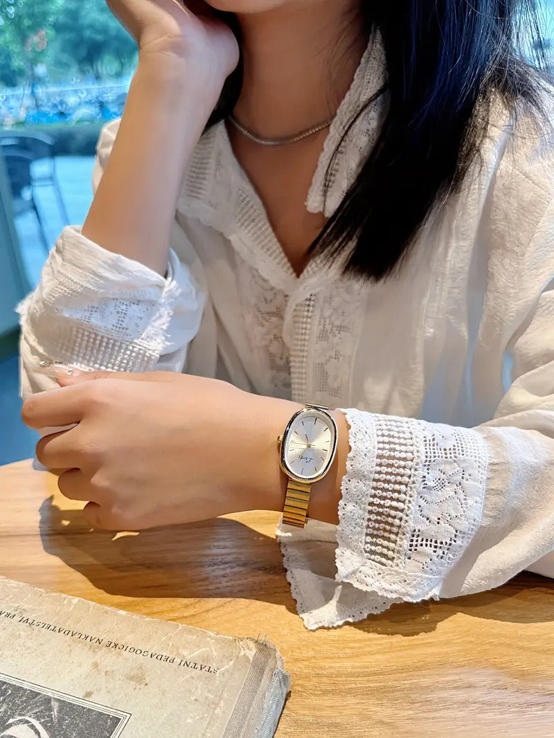 Lsotr Oval Golden Charm Women Watch