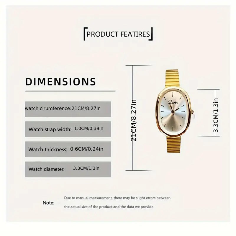 Lsotr Oval Golden Charm Women Watch