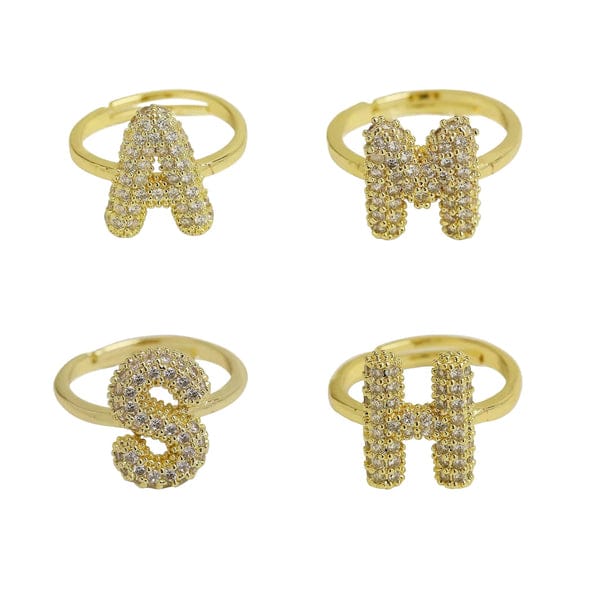 Alphabetical Bubble Rings (Adjustable)