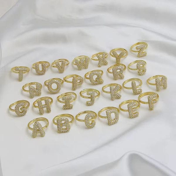 Alphabetical Bubble Rings (Adjustable)