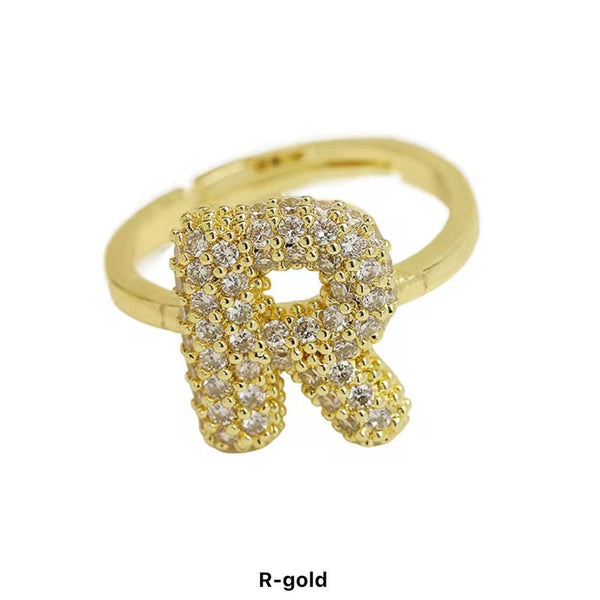 Alphabetical Bubble Rings (Adjustable)