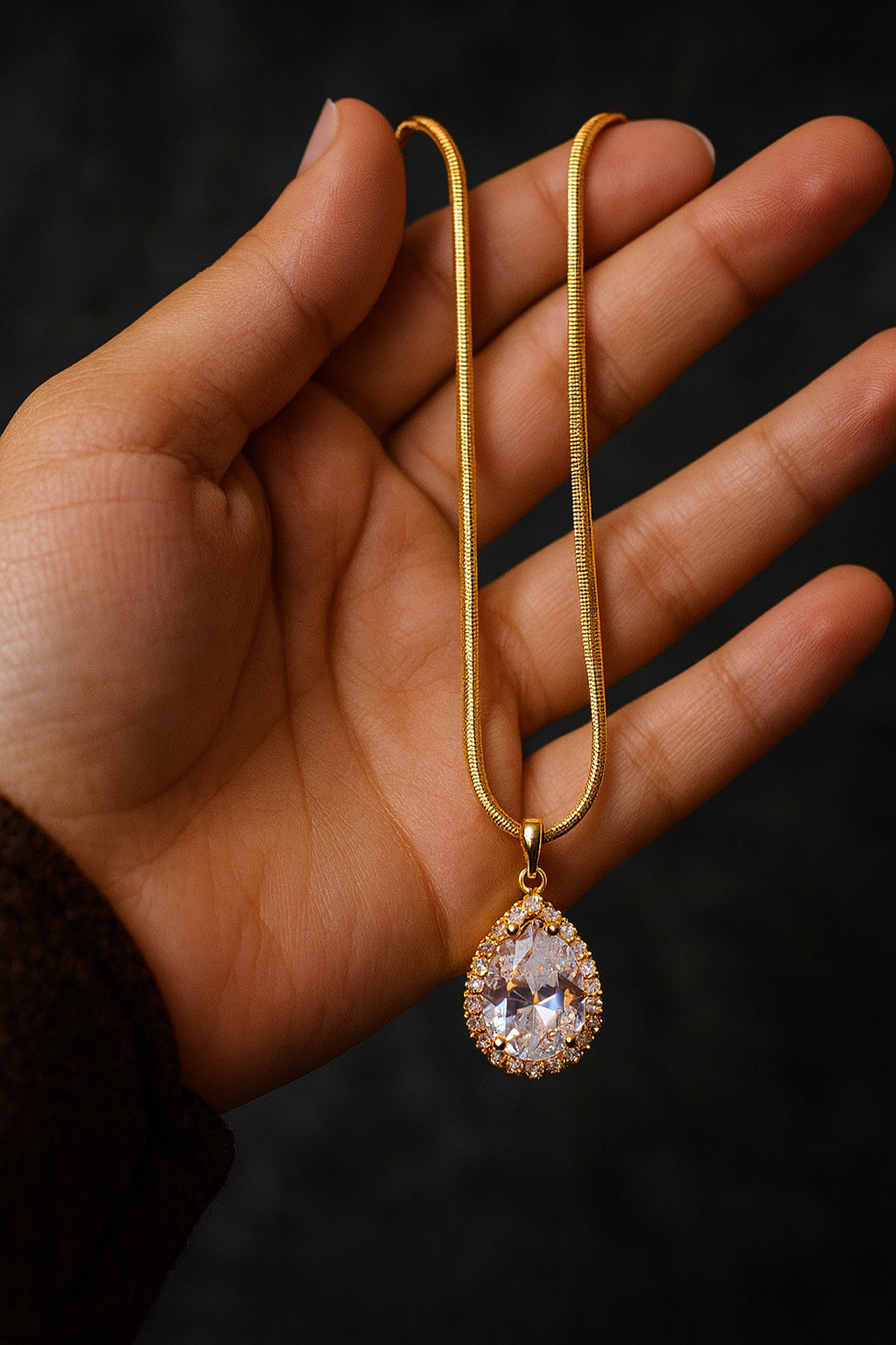 Luminous tear necklace