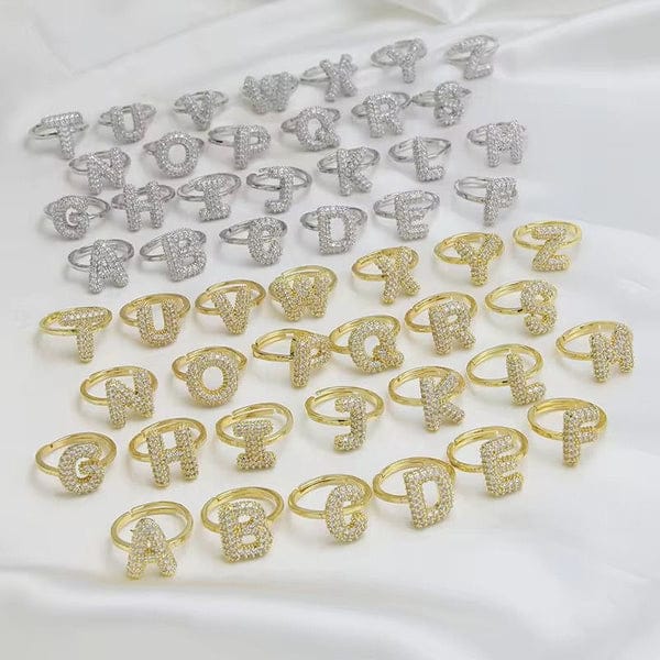 Alphabetical Bubble Rings (Adjustable)
