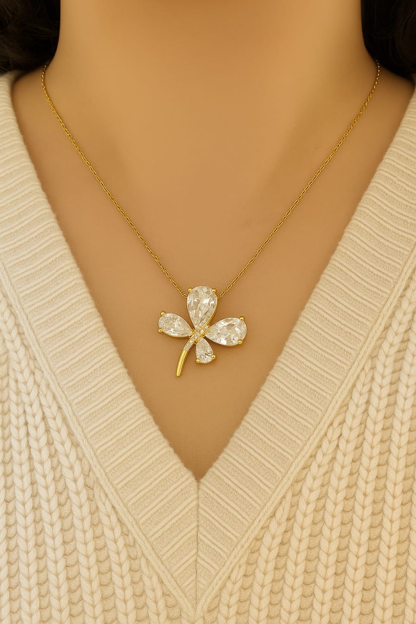 Crystal wing pendant